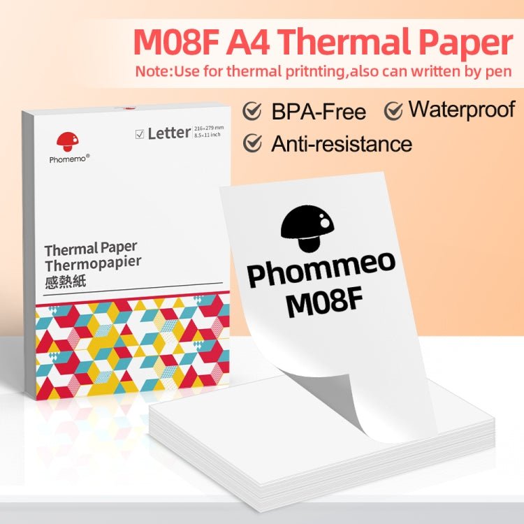 For Phomemo M08F 200sheets Thermal Printing Paper Compatible for MR.IN Brother Pocket Jet / MT800, Style: Folding Letter - British D'sire