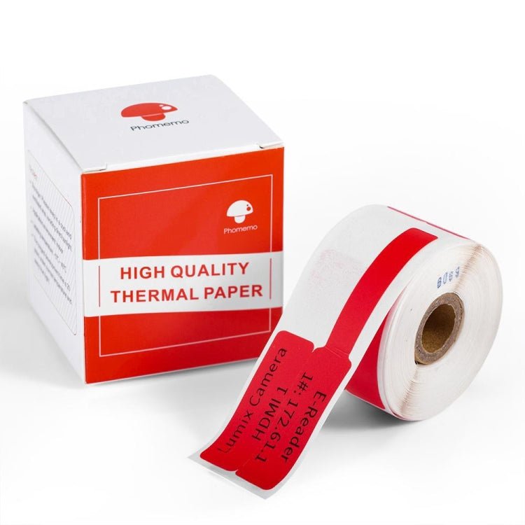 For Phomemo M110 / M200 100pcs /Roll 25x38mm Cable Self - Adhesive Thermal Labels(Red) - British D'sire Main image