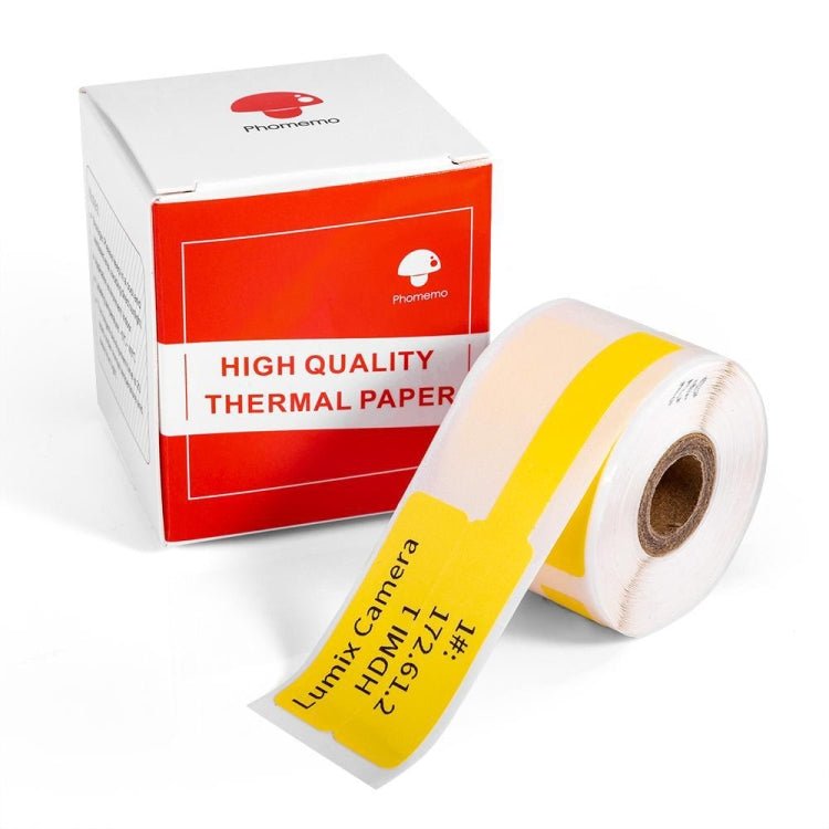 For Phomemo M110 / M200 100pcs /Roll 25x38mm Cable Self - Adhesive Thermal Labels(Yellow) - British D'sire