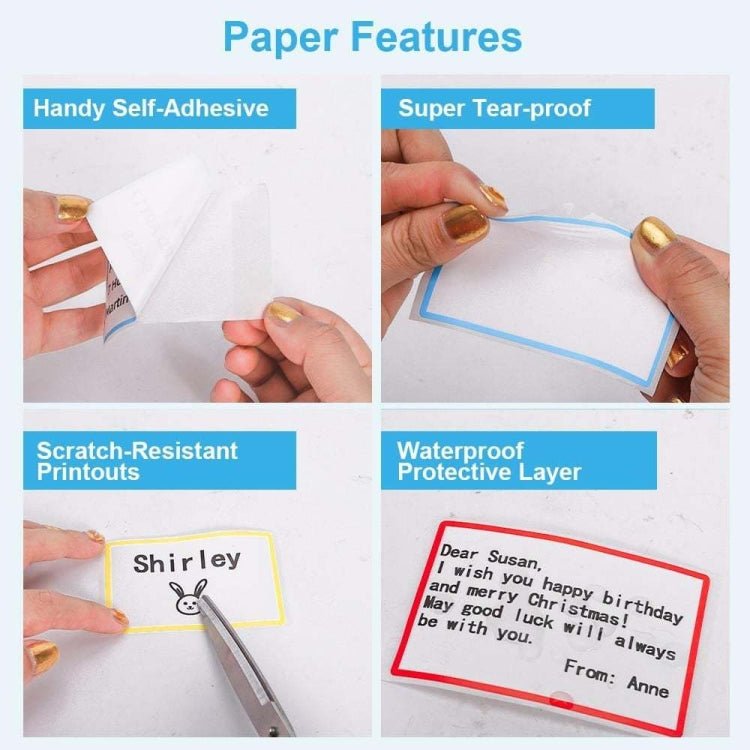 For Phomemo M110 / M200 100pcs /Roll 50x80mm Rainbow Frame White Self - Sticking Tag - British D'sire
