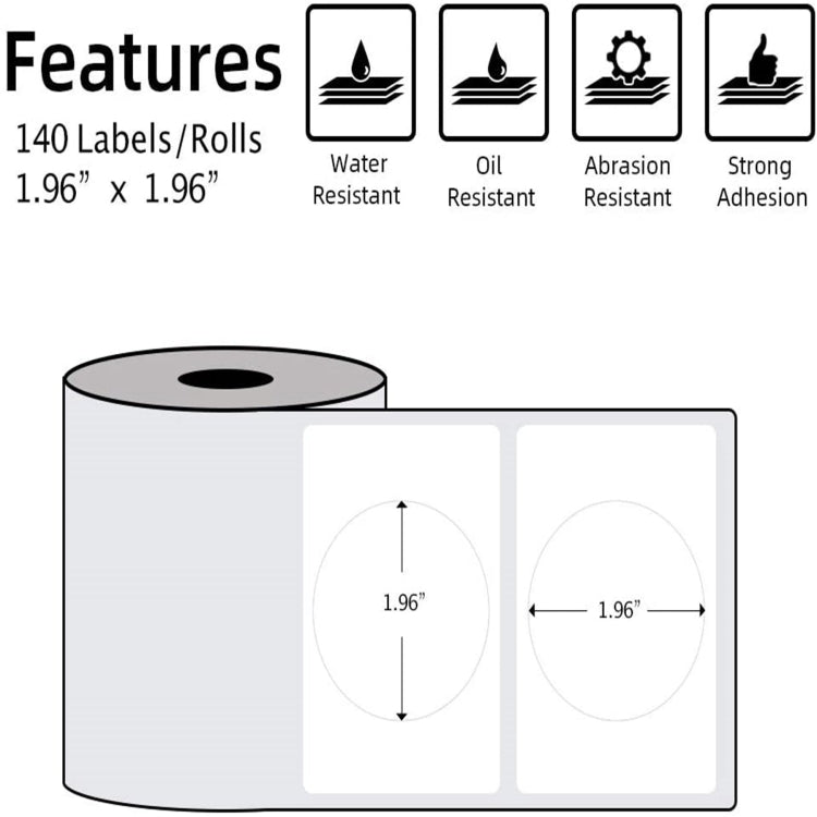 For Phomemo M110 / M200 140pcs /Roll 50x50mm Round Self-Adhesive Thermal Labels Secondary image