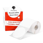 For Phomemo M110 / M200 180pcs /Roll 40x40mm Round Self - Adhesive Thermal Labels - British D'sire