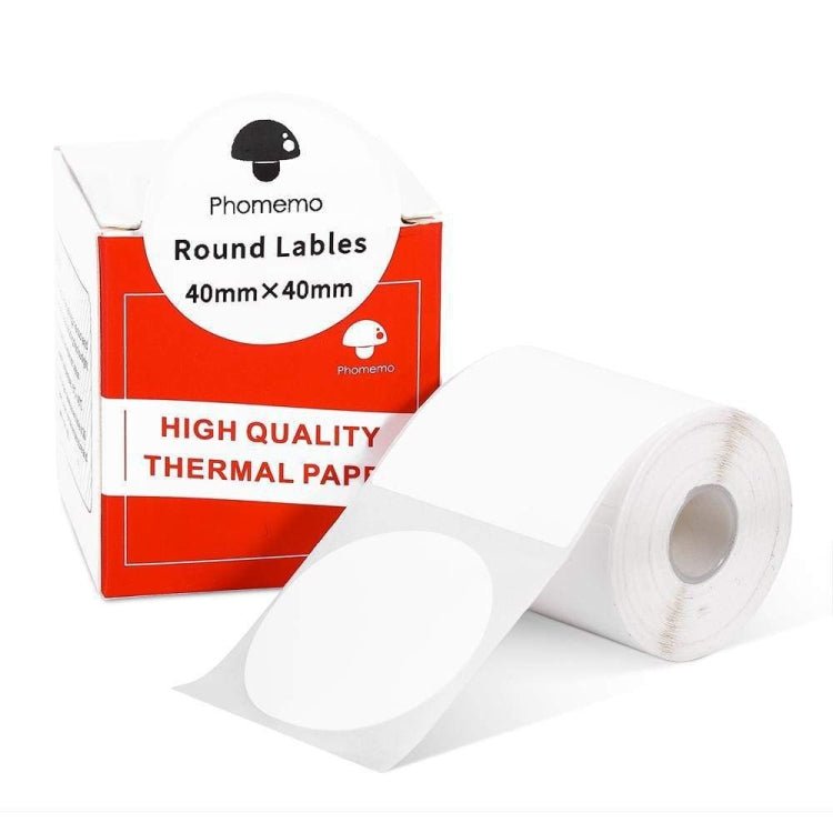 For Phomemo M110 / M200 180pcs /Roll 40x40mm Round Self - Adhesive Thermal Labels - British D'sire