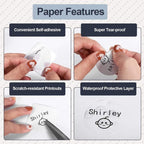 For Phomemo M110 / M200 180pcs /Roll 40x40mm Round Self - Adhesive Thermal Labels - British D'sire
