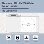 For Phomemo M110 / M200 180pcs /Roll 40x40mm Round Self - Adhesive Thermal Labels - British D'sire