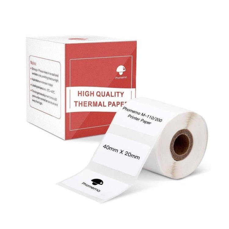 For Phomemo M110 / M200 320pcs /Roll 20x40mm Square Self - Adhesive Thermal Labels On White Background - British D'sire Main image