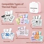 For Phomemo T02 3rolls Bluetooth Printer Thermal Paper Label Paper 50mmx3.5m 20 Years Milk Strawberry Sticker - British D'sire