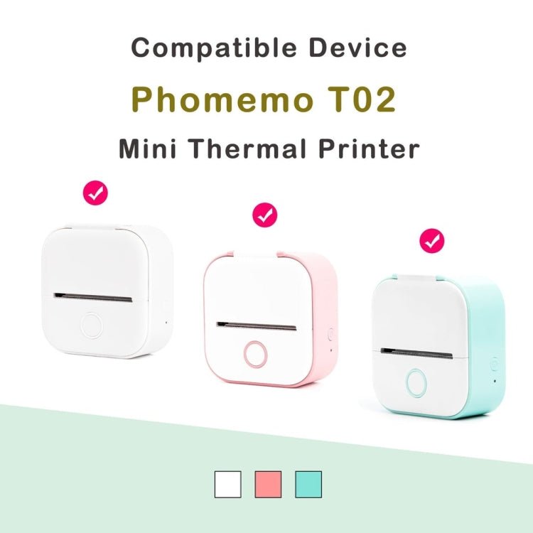 For Phomemo T02 3rolls Bluetooth Printer Thermal Paper Label Paper 53mmx6.5m 5 Years Black on Yellow/Pink/Blue No Adhesive - British D'sire
