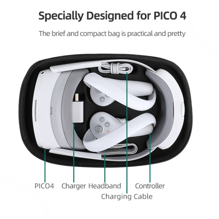 For PICO 4 Hifylux PC - BF16 VR Glasses All - in - one Headwear Protective Storage Bag(Black) - British D'sire