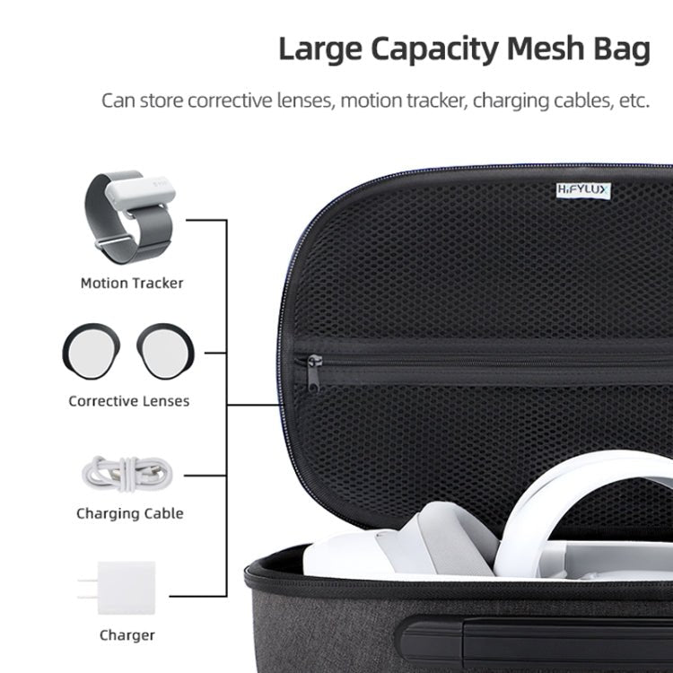 For PICO 4 Hifylux PC - BF16 VR Glasses All - in - one Headwear Protective Storage Bag(Black) - British D'sire