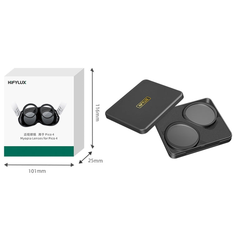 For PICO 4 Hifylux PC - QF25 1pair Magnetic Myopia Glasses Box Non - spherical Resin VR Glasses Accessories(100 Degrees) - British D'sire