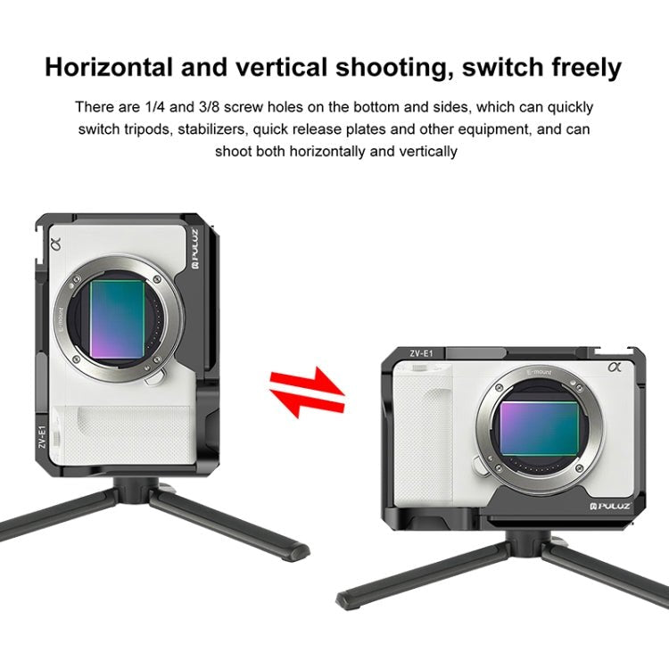 For Sony ZV-E1 PULUZ Aluminum Alloy Camera Cage Stabilizer (Black) - British D'sire