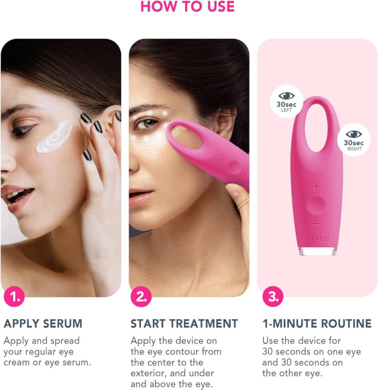 Foreo Iris Illuminating Eye Massager- Magenta - Beauty Tools - British D'sire