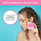 Foreo Luna Mini 3 Facial Cleansing Brush - Travel Accessories - Face Massager Electric, Ultra-Hygienic Silicone - Simple Face Wash - Electric Face Cleanser - App-Connected - Pearl Pink - Facial Cleansers - British D'sire