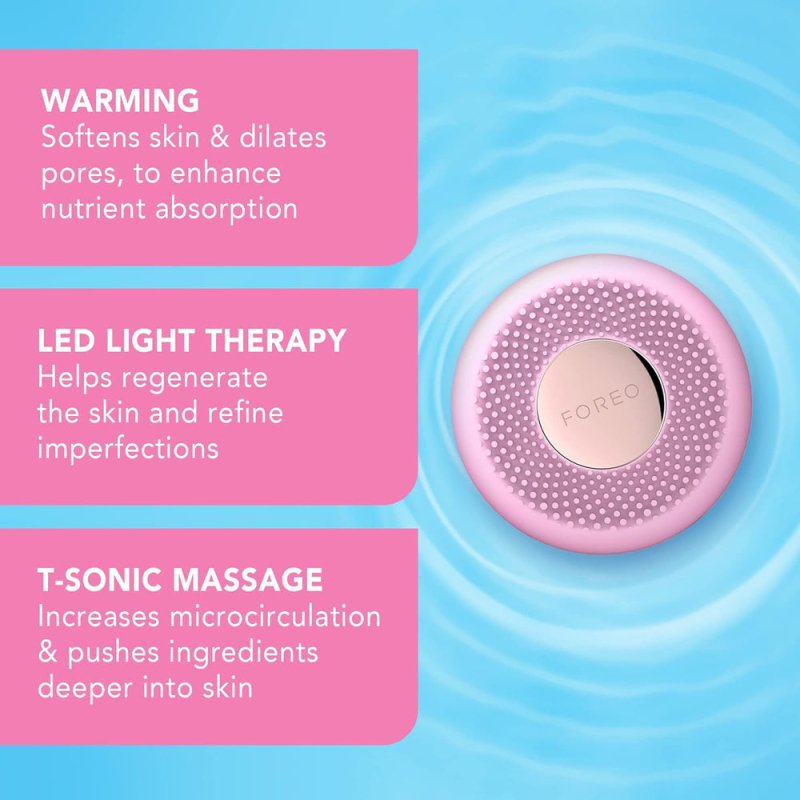 Foreo Ufo Mini Full Facial Led Mask Treatment, Red Light Therapy, Face Masks Beauty Treatment, Korean Skincare, Thermotherapy & Face Massager, Moisturiser, Increased Skin Care Absorption, Pearl Pink - Beauty Tools - British D'sire