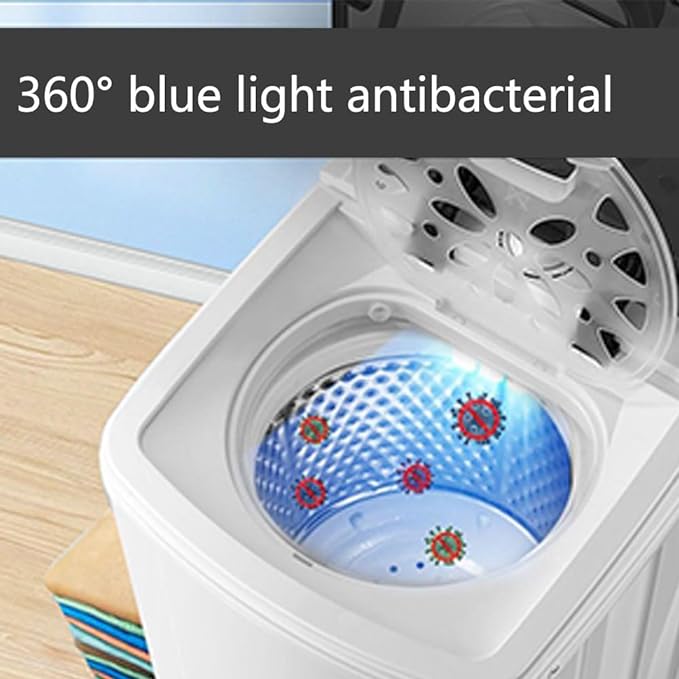 forestalk 10kg Spin Dryer, Energy&Power Saving Spinner, 360° blue light, 2800 RPM Portable Clothes Dryer, Gravity Drain dryer - British D'sire