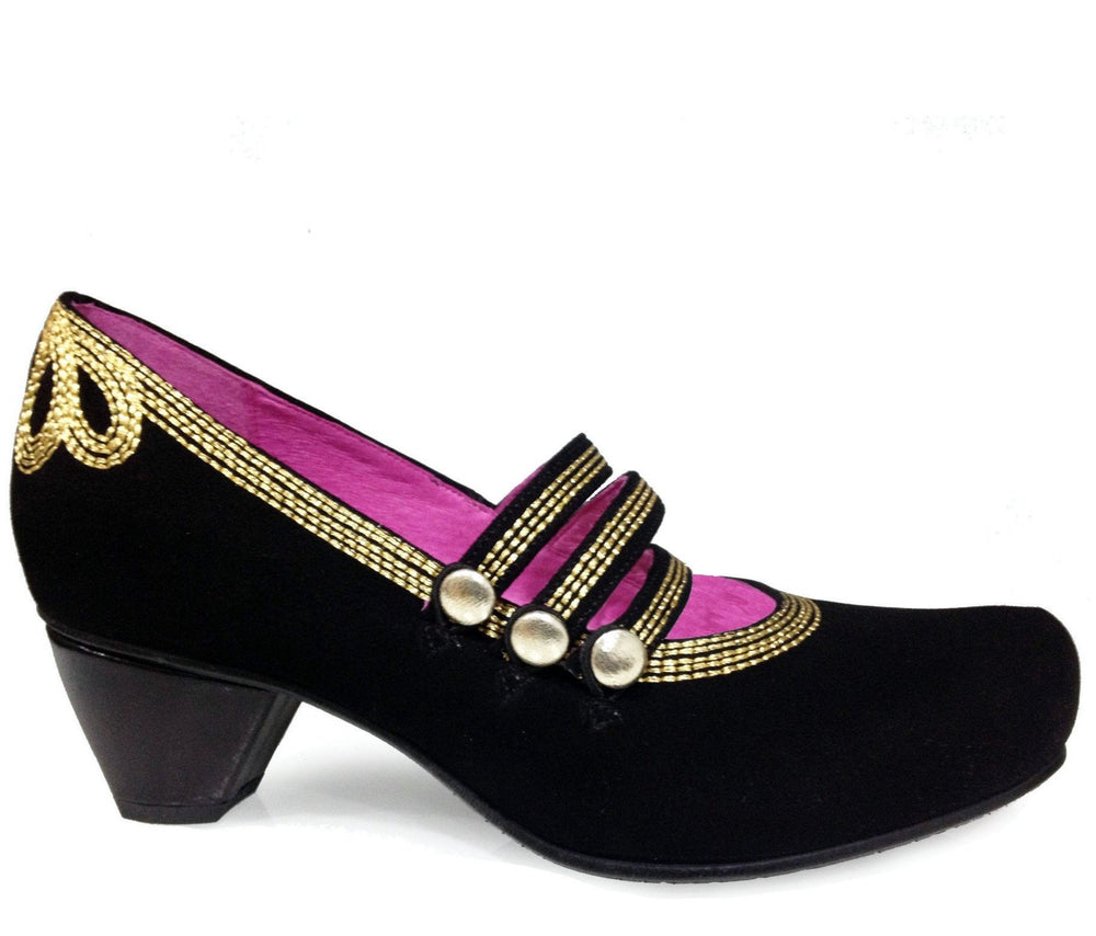 Lichido - Black/Gold strap shoe Main image