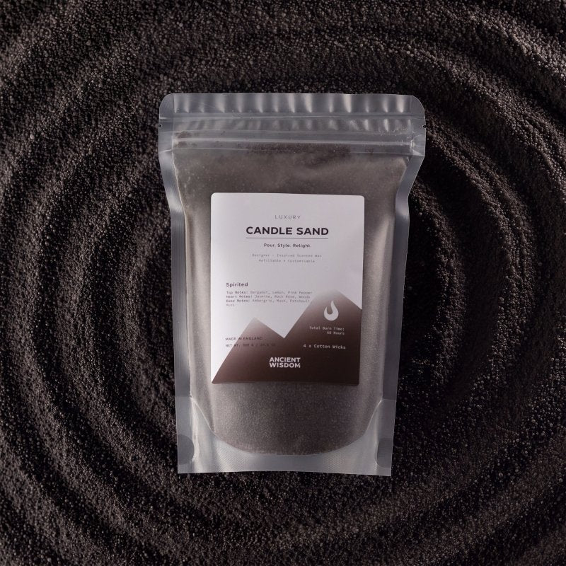 Fragranced Candle Sand - Black - Spirited - 300g - Candle Sand - British D'sire