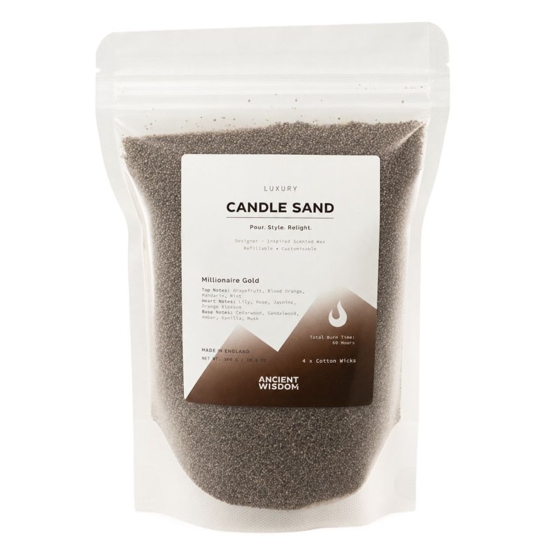 Fragranced Candle Sand - Chocolate Brown - Millionaire Gold - 300g - Candle Sand - British D'sire
