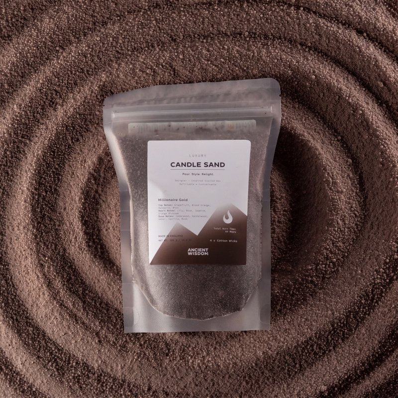 Fragranced Candle Sand - Chocolate Brown - Millionaire Gold - 300g - Candle Sand - British D'sire