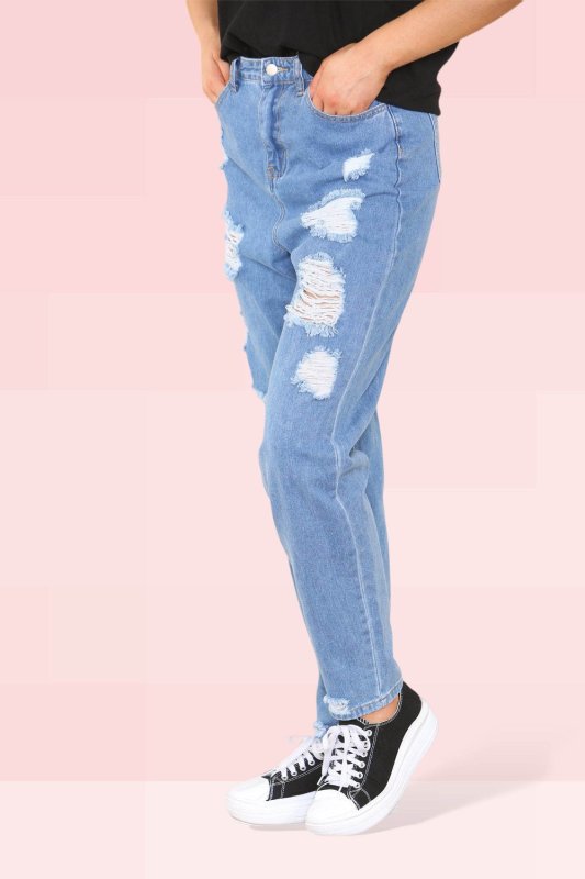 Frayed Denim Jeans - Jeans - British D'sire