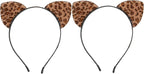 Frcolor 2‑Pack Leopard & Black Cat Ear Headbands - Headbands - British D'sire
