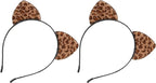 FRCOLOR 2pcs Leopard Cat Ear Headband Costume Hairhoop Gothic Headband Cosplay Ear Headband Black Cat Ears Headband Holiday Hair Hoop Cosplay Maid Headpiece Fabric Props Sweet - British D'sire
