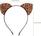 FRCOLOR 2pcs Leopard Cat Ear Headband Costume Hairhoop Gothic Headband Cosplay Ear Headband Black Cat Ears Headband Holiday Hair Hoop Cosplay Maid Headpiece Fabric Props Sweet - British D'sire