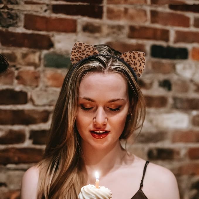 Frcolor 2‑Pack Leopard & Black Cat Ear Headbands Secondary image