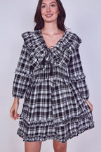 Frill Detail Check Smock Dress - Dresses - British D'sire