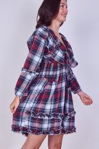 Frill Detail Check Smock Dress - Dresses - British D'sire