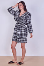 Frill Detail Check Smock Dress - Dresses - British D'sire