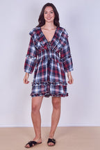Frill Detail Check Smock Dress - Dresses - British D'sire