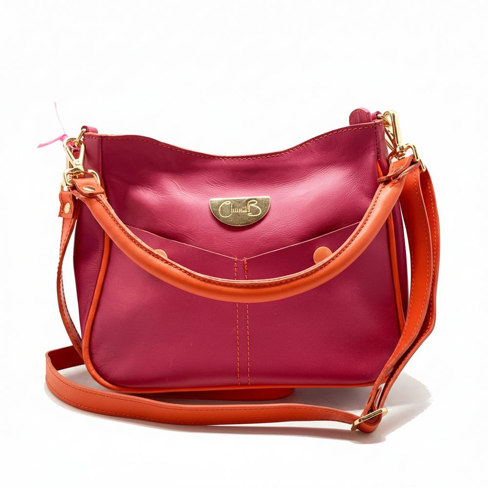 Bella - Fuchsia and orange leather mini bag - Chanii B