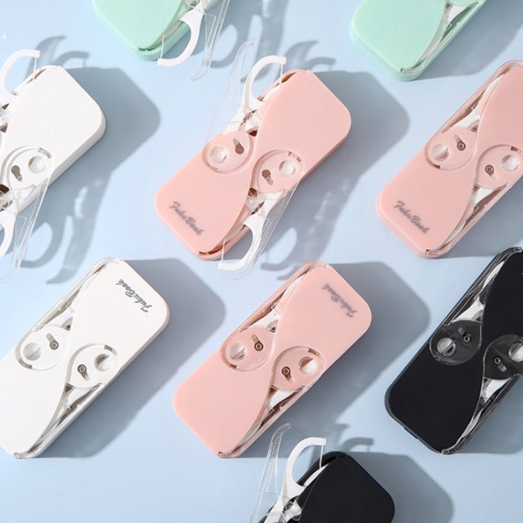 FukuBook Portable Mini Automatic Opening and Closing Floss Storage Box with Floss(Black) - British D'sire