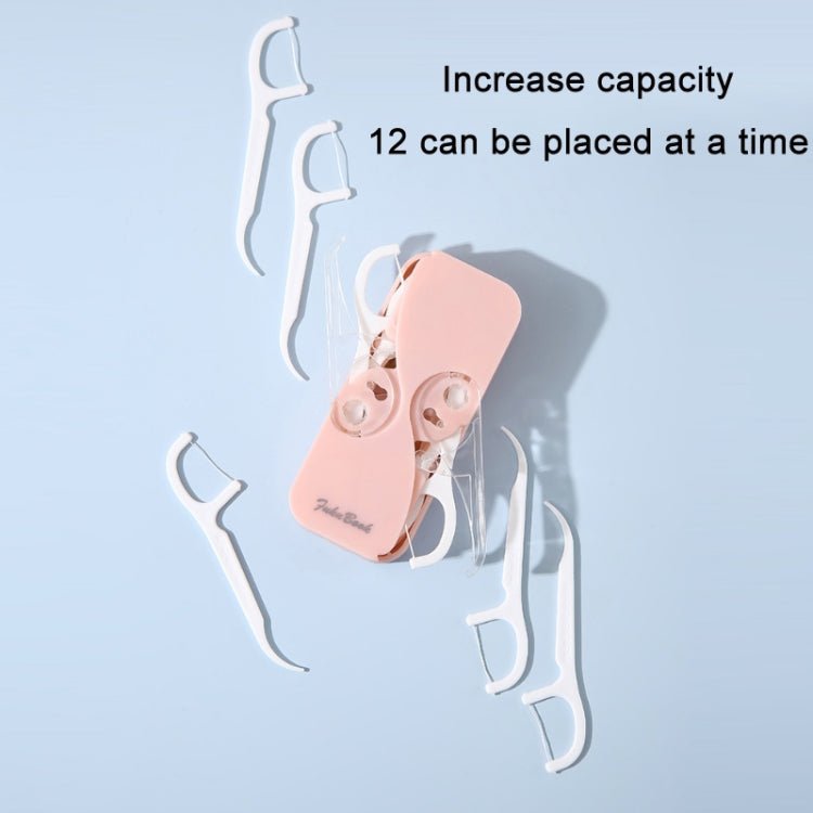 FukuBook Portable Mini Automatic Opening and Closing Floss Storage Box with Floss(White) - British D'sire