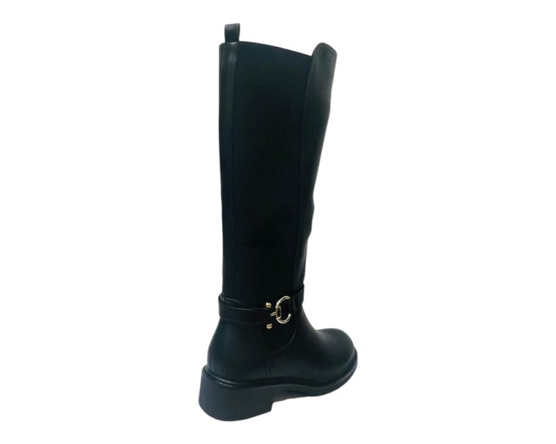 Full Zip Knee High Faux Leather Boots - Boots - British D'sire