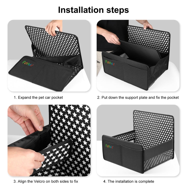FunAdd Breathable and Foldable Pet Dog Car Basket Anti - dirty Waterproof Pad (Black) - British D'sire
