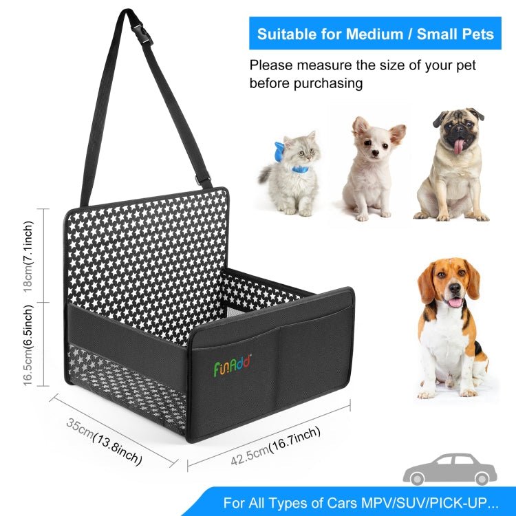 FunAdd Breathable and Foldable Pet Dog Car Basket Anti - dirty Waterproof Pad (Black) - British D'sire