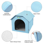 FUNADD Extra Large Folding Weatherproof Pet Houses with Removable Mat (Blue) - British D'sire