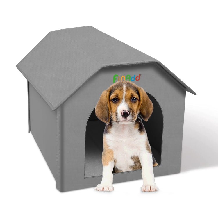 FUNADD Extra Large Folding Weatherproof Pet Houses with Removable Mat (Grey) - British D'sire Main image