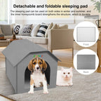 FUNADD Extra Large Folding Weatherproof Pet Houses with Removable Mat (Grey) - British D'sire
