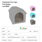 FUNADD Extra Large Folding Weatherproof Pet Houses with Removable Mat (Grey) - British D'sire