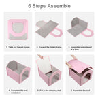 FUNADD Extra Large Folding Weatherproof Pet Houses with Removable Mat (Pink) - British D'sire