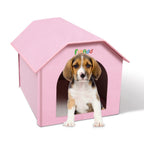 FUNADD Extra Large Folding Weatherproof Pet Houses with Removable Mat (Pink) - British D'sire