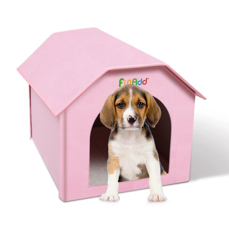 FUNADD Extra Large Folding Weatherproof Pet Houses with Removable Mat (Pink) - British D'sire