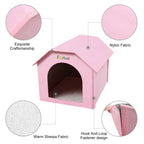 FUNADD Extra Large Folding Weatherproof Pet Houses with Removable Mat (Pink) - British D'sire