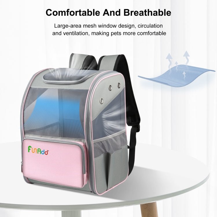 FUNADD Fold Breathable Pet Backpack Outdoor Shoulders Cat Bag (Pink) - British D'sire