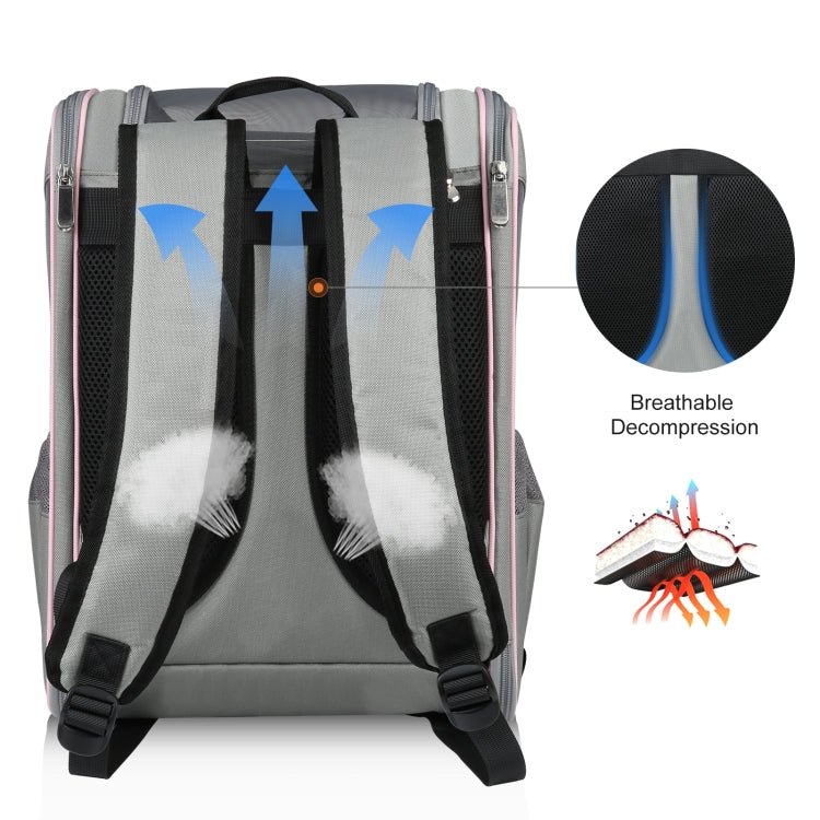 FUNADD Fold Breathable Pet Backpack Outdoor Shoulders Cat Bag (Pink) - British D'sire