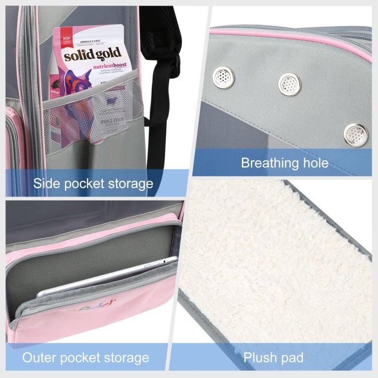 FUNADD Fold Breathable Pet Backpack Outdoor Shoulders Cat Bag (Pink) - British D'sire